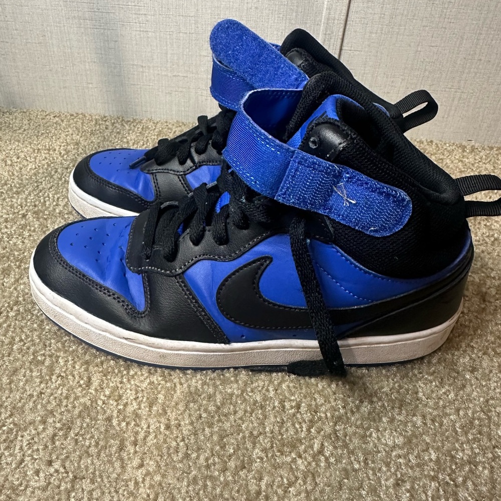 Kids Blue and Black High-Top Sneakers